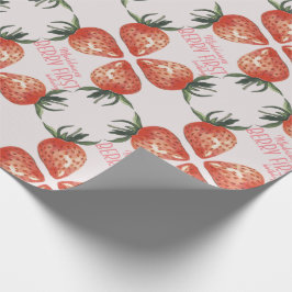 Papel De Regalo Nombre del primer cumpleaños de Strawberry Berry