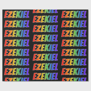 Papel De Regalo Nombre "EZEQUIEL" en primer lugar Arcoíris; Divert
