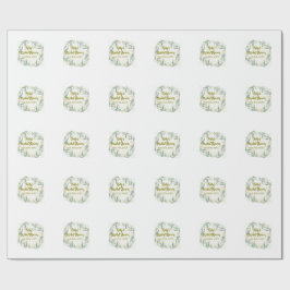 Papel De Regalo nombre fecha de la ducha de novia floral de eucali