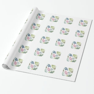 Papel De Regalo Nombre floral minimalista moderno simple