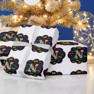 Papel De Regalo Nombre floral Nana