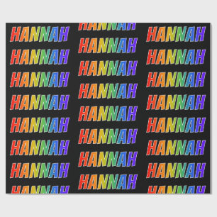Papel De Regalo Nombre "HANNAH" del arco iris; Diversión y