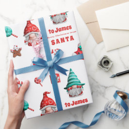 Papel De Regalo Nombre hijo del patrón de genoma de corte de Santa