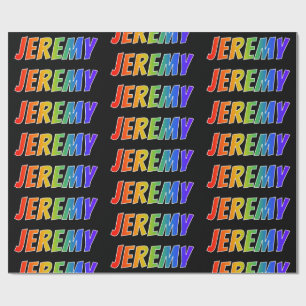 Papel De Regalo Nombre "JEREMY" del arco iris; Diversión y