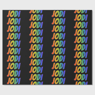 Papel De Regalo Nombre JODI con arcoíris; Divertido y Colorido