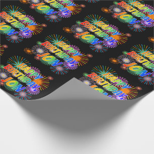 Papel De Regalo Nombre "JON", diversión "FELIZ CUMPLEAÑOS"