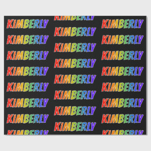Papel De Regalo Nombre "KIMBERLY" del arco iris; Diversión y