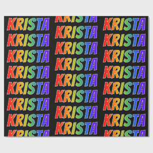 Papel De Regalo Nombre "KRISTA" del arco iris; Diversión y
