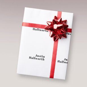 Papel De Regalo Nombre mínimo retro moderno o plantilla de negocio