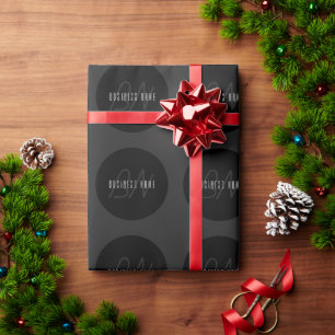 Papel De Regalo Nombre moderno y elegante y monograma Gris oscur