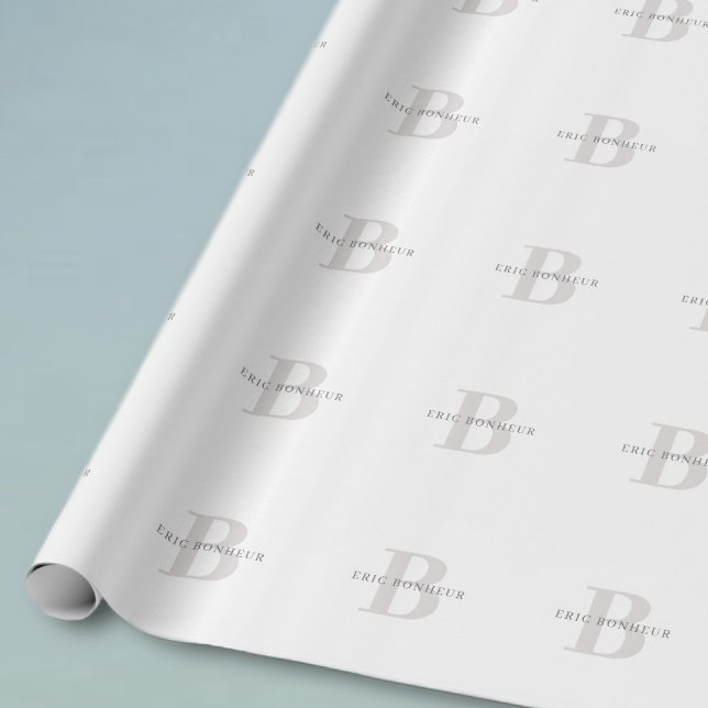 Papel De Regalo Nombre moderno y monograma de estilo (Subido por el creador)
