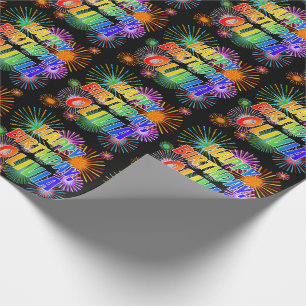 Papel De Regalo Nombre "OLIVIA", divertido "cumpleaños feliz"