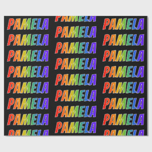 Papel De Regalo Nombre "PAMELA" del arco iris; Diversión y