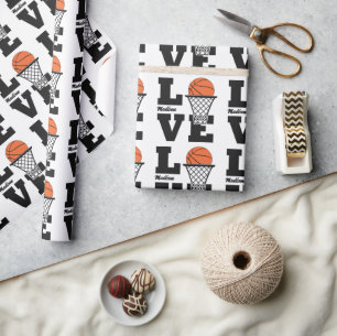 Papel De Regalo Nombre personalizado Amor al baloncesto