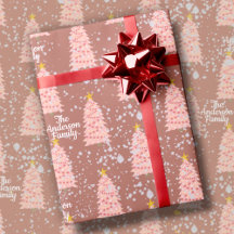 Nombre personalizado Árboles de Navidad rosados en