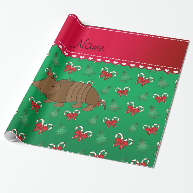 Papel De Regalo Nombre personalizado armadillo arcos de caramelos  (Desenrollado)