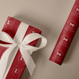 Papel De Regalo Nombre personalizado blanco rojo Feliz Navidad 
