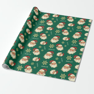 Papel De Regalo Nombre personalizado Cara de Papá Noel Navidad Reg