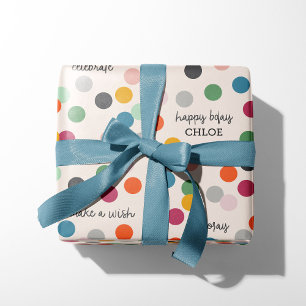 Papel De Regalo Nombre Personalizado   Confeti de Cumpleaños