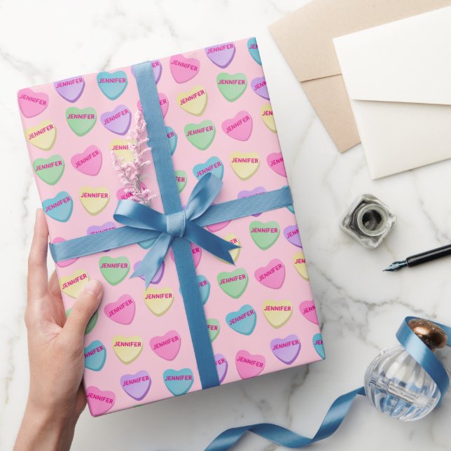 Papel De Regalo Nombre personalizado Corazón de conversación de vá (Regalar)
