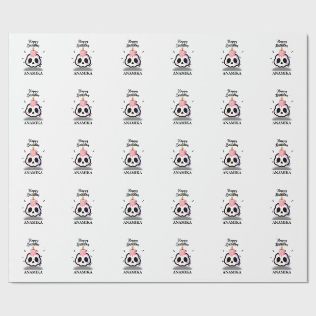 Papel De Regalo Nombre personalizado Cumpleaños (Superficie plana)