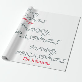 Papel De Regalo NOMBRE PERSONALIZADO DE bonito SCRIPT MERRY CHRIST