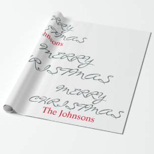 Papel De Regalo NOMBRE PERSONALIZADO DE bonito SCRIPT MERRY CHRIST