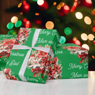 Papel De Regalo Nombre personalizado de Bouquet de Navidades Lilie