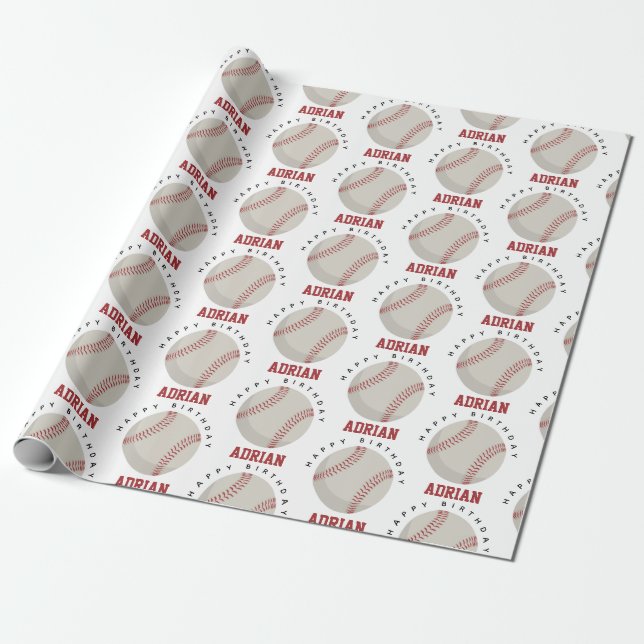 Papel De Regalo Nombre personalizado de la fiesta de cumpleaños de (Desenrollado)