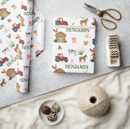 Papel De Regalo Nombre personalizado de los animales de cumpleaños