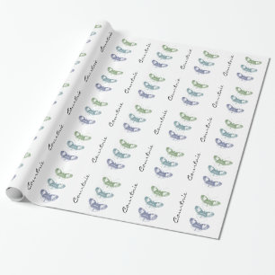Papel De Regalo Nombre personalizado de mariposas