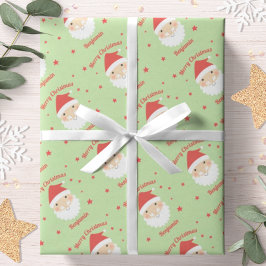 Papel De Regalo Nombre personalizado de Navidad de Santa Merry