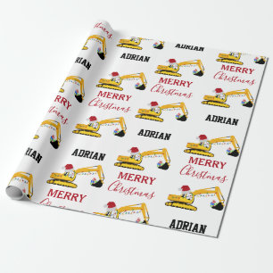 Papel De Regalo Nombre personalizado del camión de construcción de