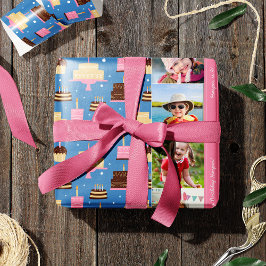 Papel De Regalo Nombre personalizado del patrón de pastel de cumpl