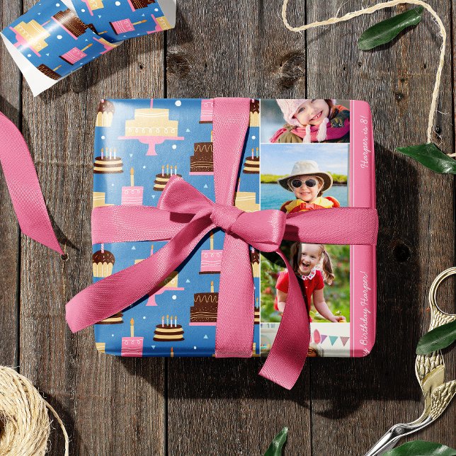 Papel De Regalo Nombre personalizado del patrón de pastel de cumpl (Subido por el creador)