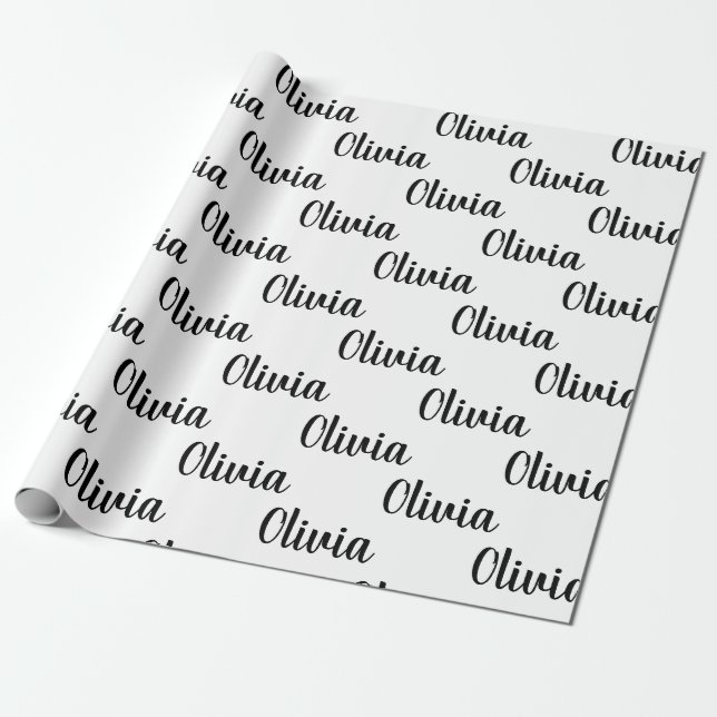 Papel De Regalo Nombre personalizado del Personalizado de moda bla (Desenrollado)
