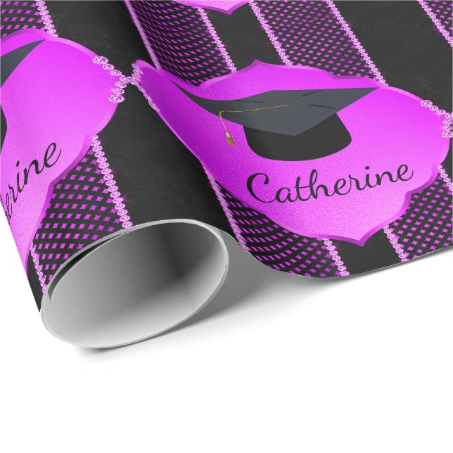Papel De Regalo Nombre personalizado Diamante de imitación de la c (Esquina del rollo)