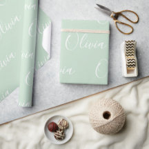 Nombre Personalizado Elegante Verde Menta Moderno