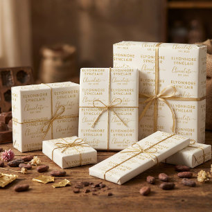 Papel De Regalo Nombre personalizado Fecha de establecimiento Gold
