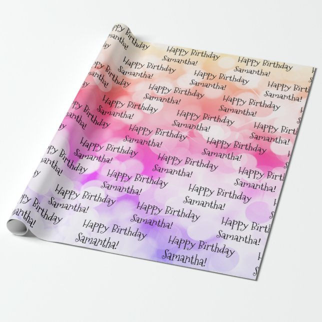 Papel De Regalo Nombre personalizado Feliz cumpleaños Diversión co (Desenrollado)