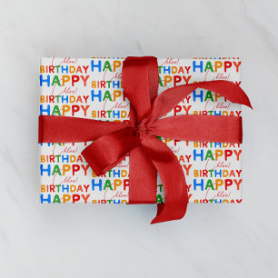 Papel De Regalo Nombre personalizado Feliz Cumpleaños Niña