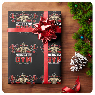 Papel De Regalo NOMBRE Personalizado Fitness Home GYM Levantamient