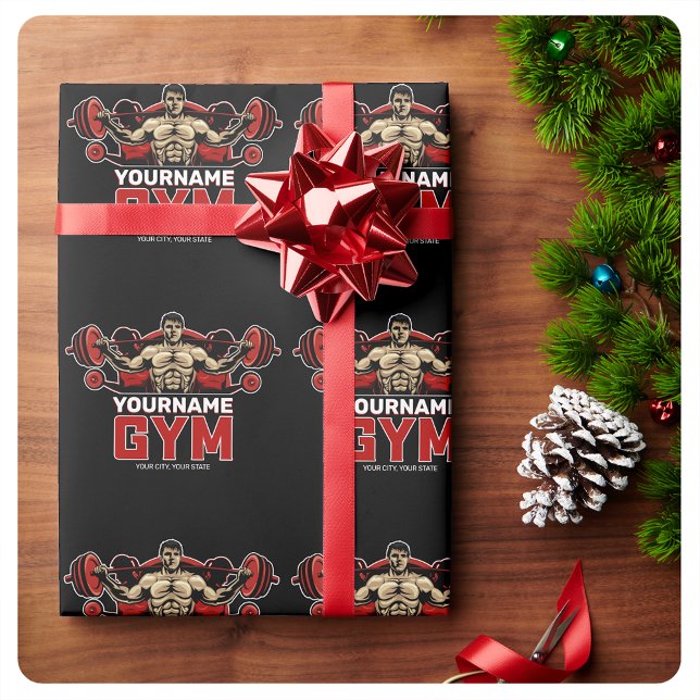 Papel De Regalo NOMBRE Personalizado Fitness Home GYM Levantamient (Subido por el creador)