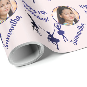 Papel De Regalo Nombre Personalizado Foto Edad Ballet Cumpleaños