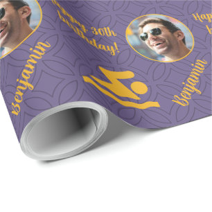 Papel De Regalo Nombre Personalizado Foto Edad Deporte Natación Cu