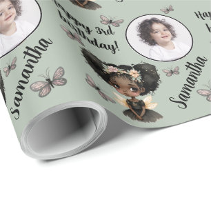 Papel De Regalo Nombre Personalizado Foto Edad Feria Magica Cumple