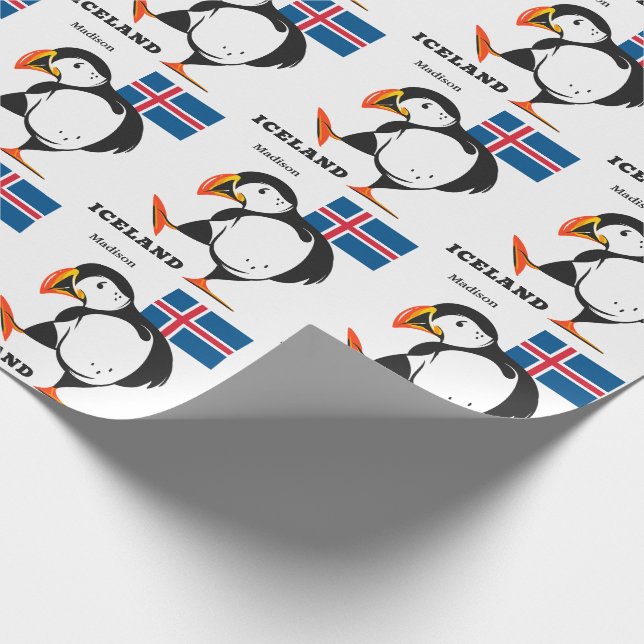 Papel De Regalo Nombre personalizado Islandia (Esquina)