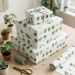 Papel De Regalo Nombre personalizado lindo Amante de las plantas
