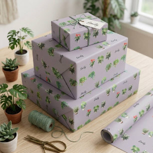 Papel De Regalo Nombre personalizado lindo Amante de las plantas