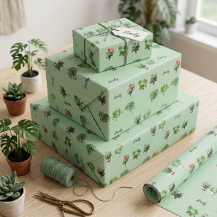 Papel De Regalo Nombre personalizado lindo Amante de las plantas